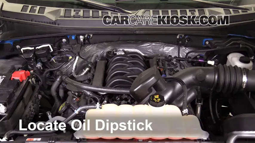 2016 Ford F-150 XLT 5.0L V8 FlexFuel Crew Cab Pickup Huile Vérifier le niveau de l'huile